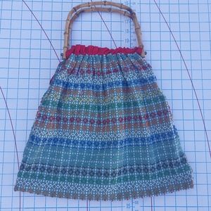 Vintage Handmade Embroidered Purse Carpet Bag